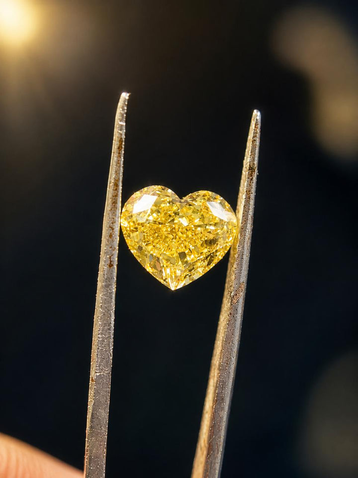 Lab grown Fancy Yellow Heart Diamond