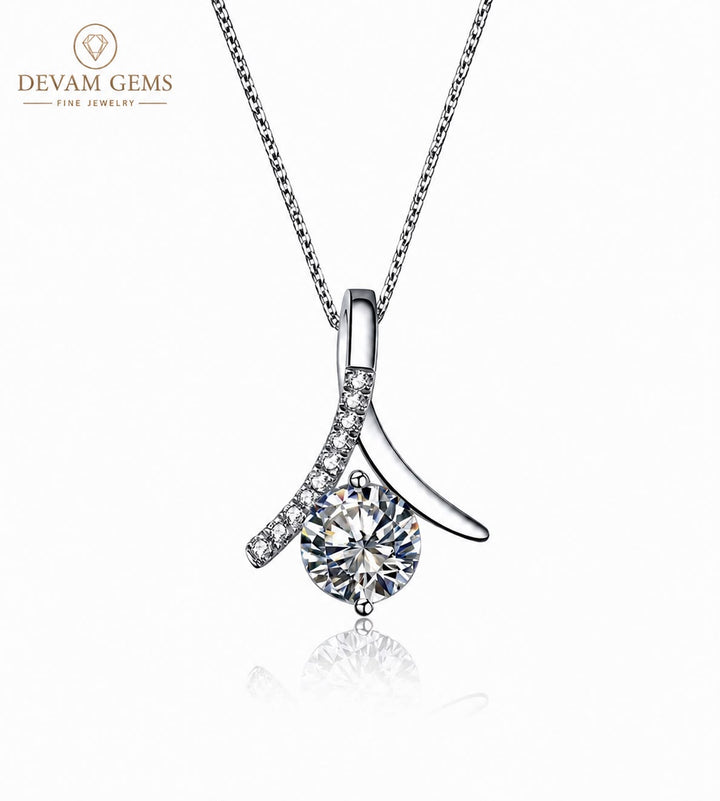 Round Brilliant Solitaire Diamond Pendant Necklace