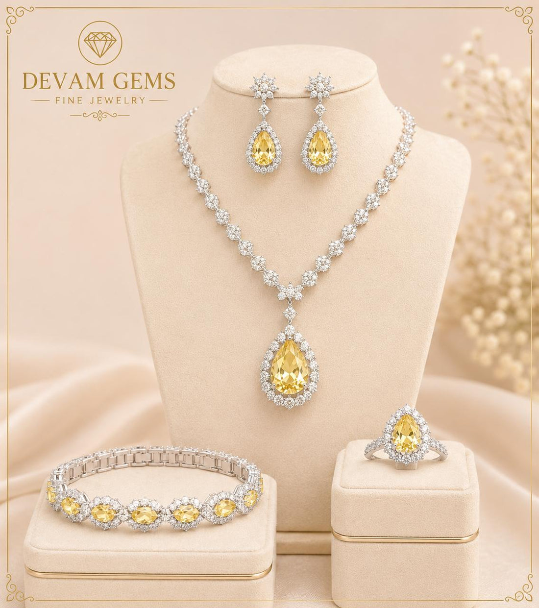 Radiant Golden Elegance Bridal Jewelry Set