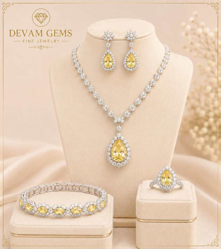 Radiant Golden Elegance Bridal Jewelry Set