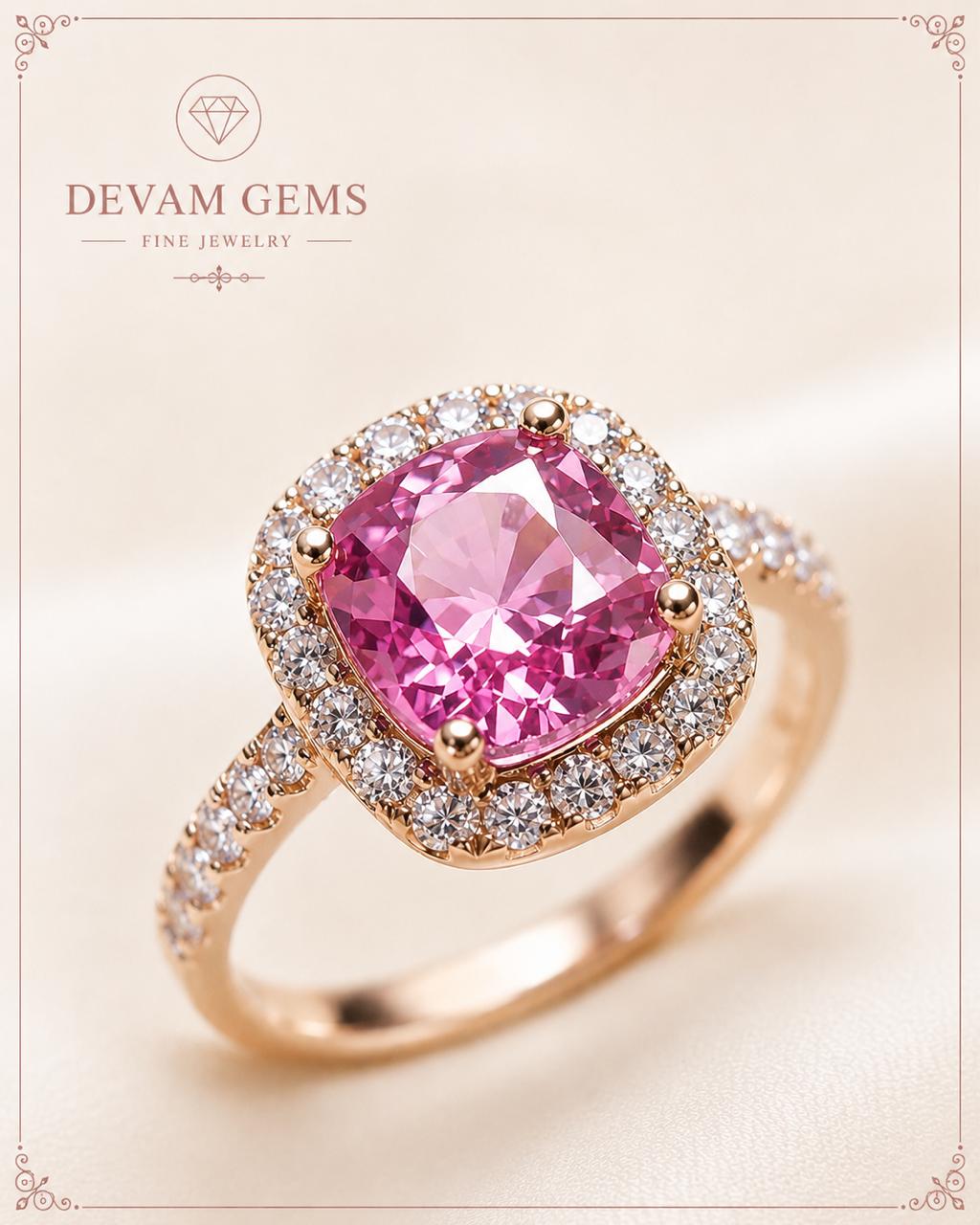 Blush Pink Halo Statement Ring