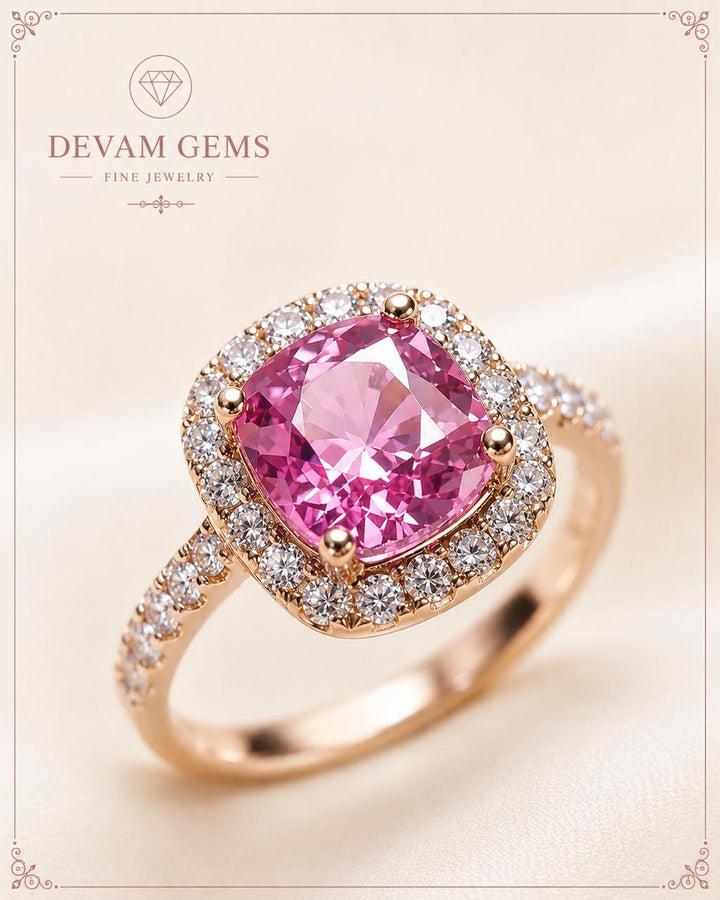 Blush Pink Halo Statement Ring