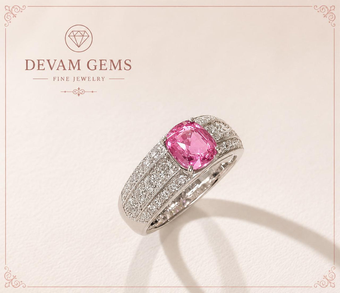 Elegant Pink Cushion-Cut Gemstone Ring