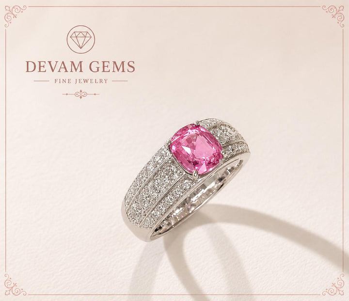 Elegant Pink Cushion-Cut Gemstone Ring