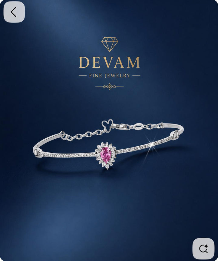 Pink Halo Elegance Bangle Bracelet