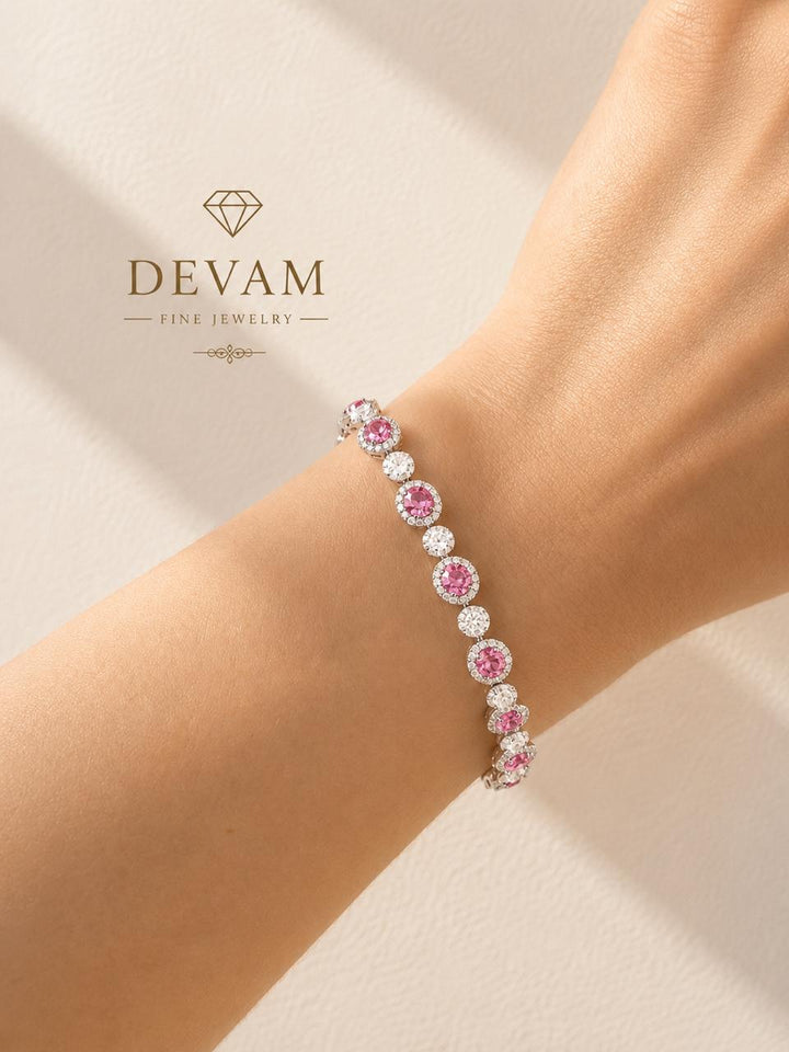 Pink Halo Sparkle Bracelet – A Timeless Touch of Elegance