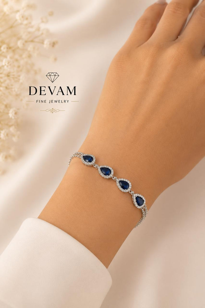 Sapphire Teardrop Elegance Bracelet