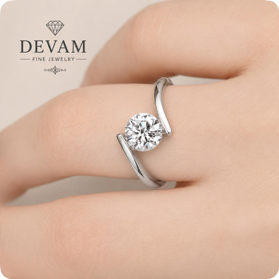 Infinity Solitaire Open Ring
