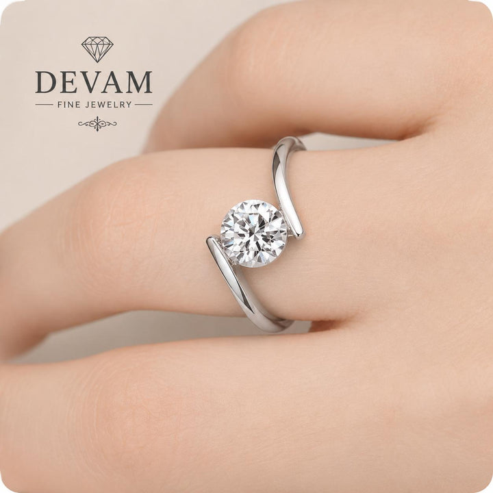 Infinity Solitaire Open Ring