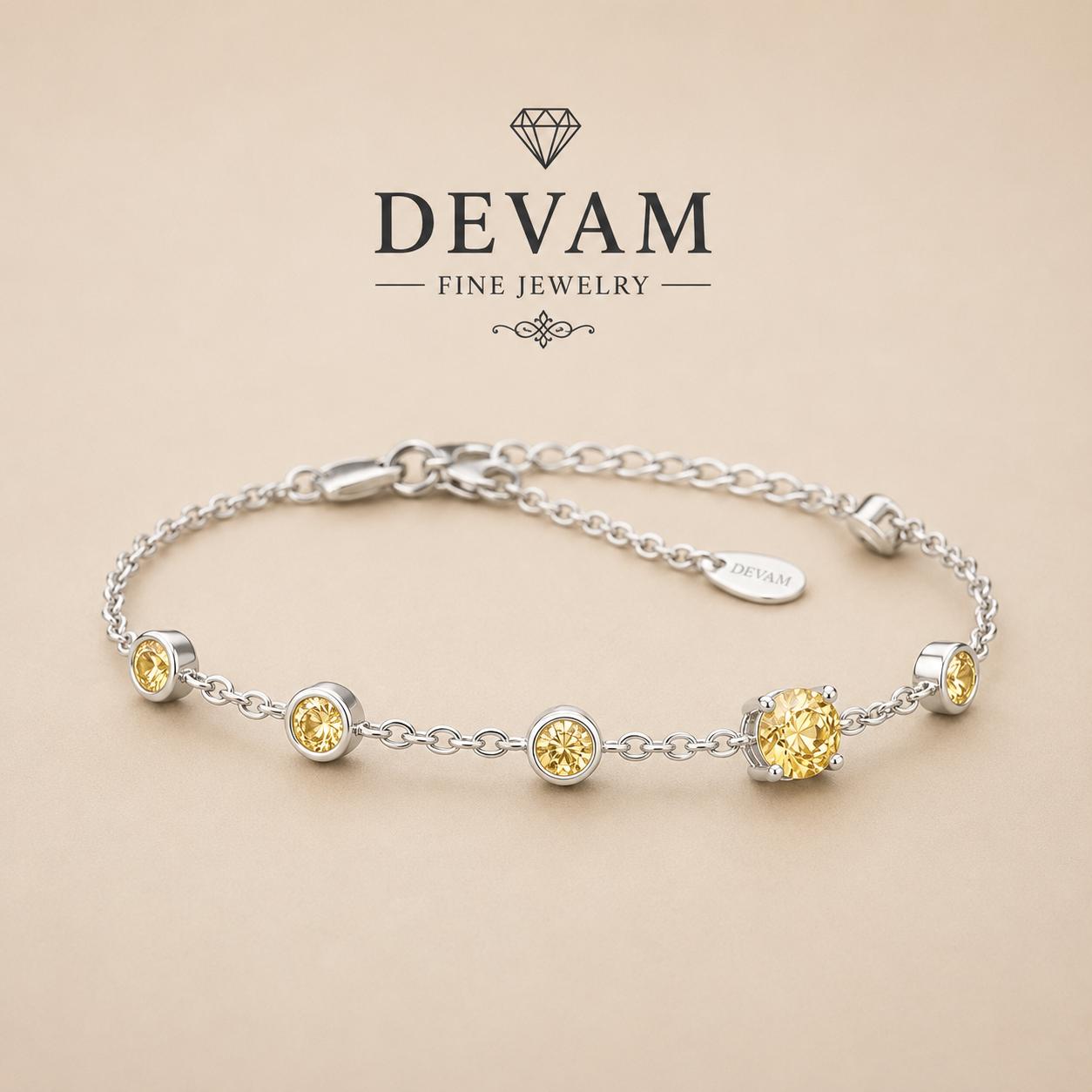 Golden Glow Solitaire Bracelet