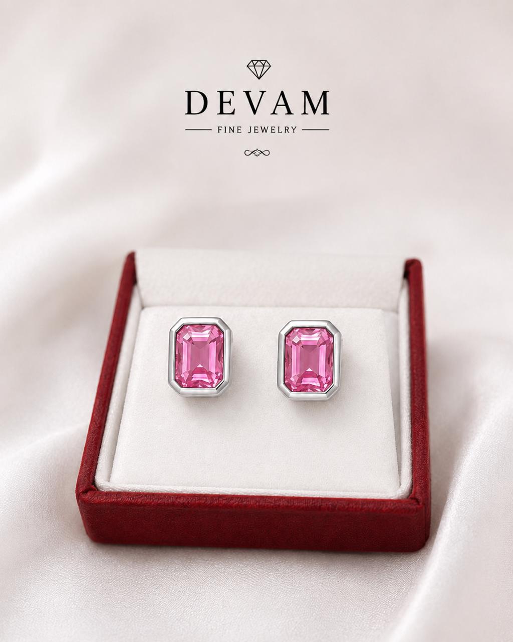 Pink Halo Stud Earrings for Women
