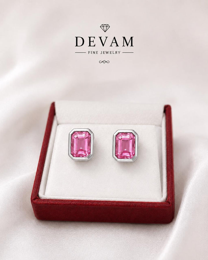 Pink Halo Stud Earrings for Women