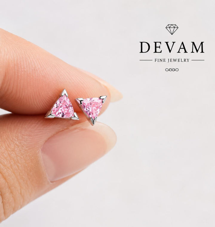 Trillion Cut Minimalist Earrings