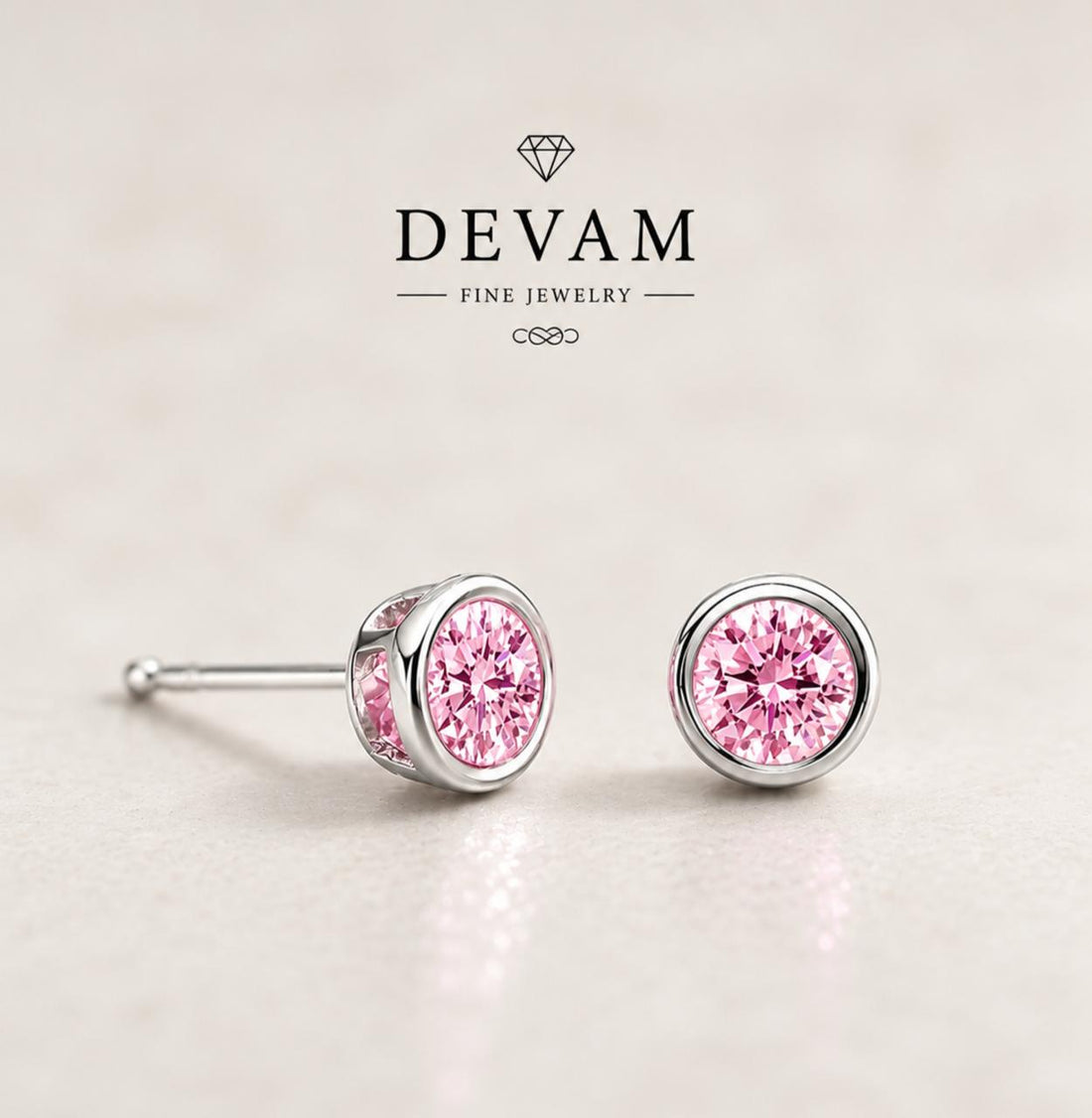 Bezel Set Minimalist Solitaire Earrings