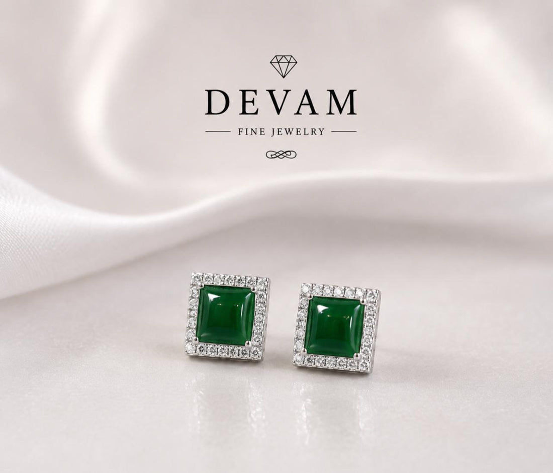 Emerald Look Crystal Earrings