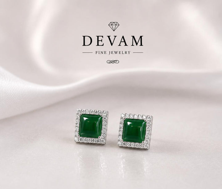 Emerald Look Crystal Earrings