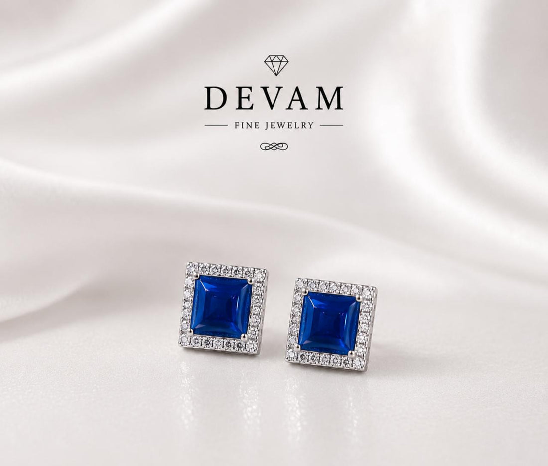 Sapphire Look Crystal Earrings