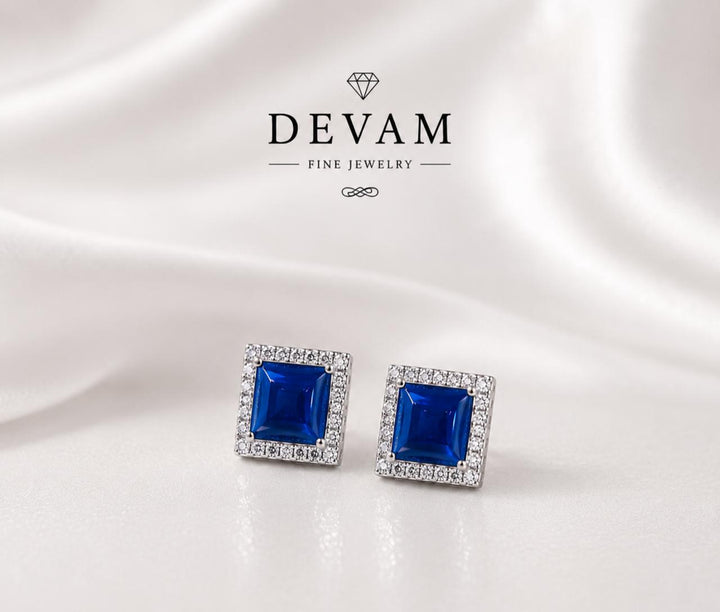 Sapphire Look Crystal Earrings