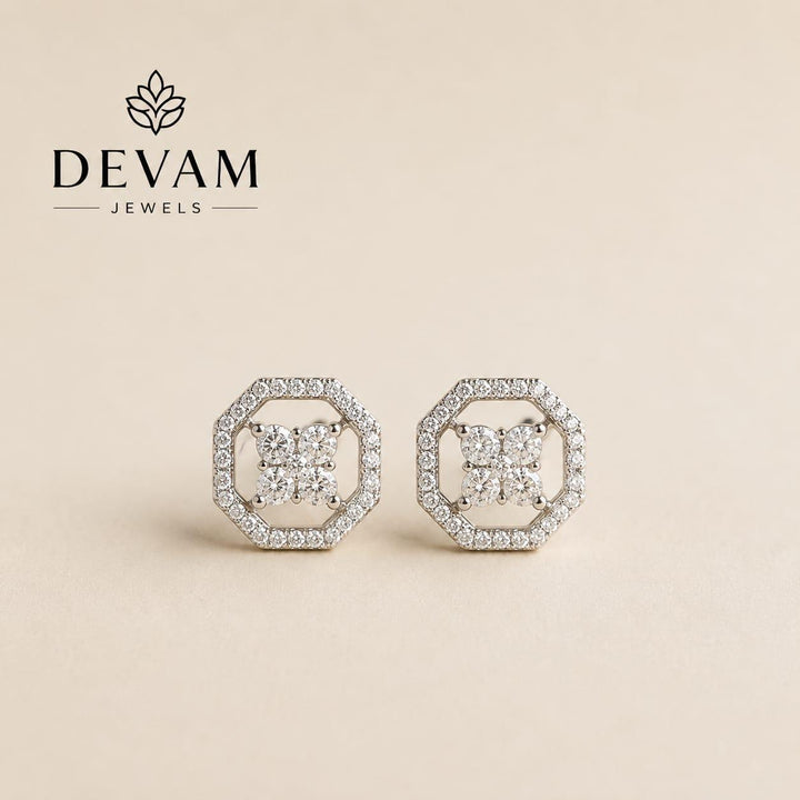 Sparkling Four Stone Geometric Design