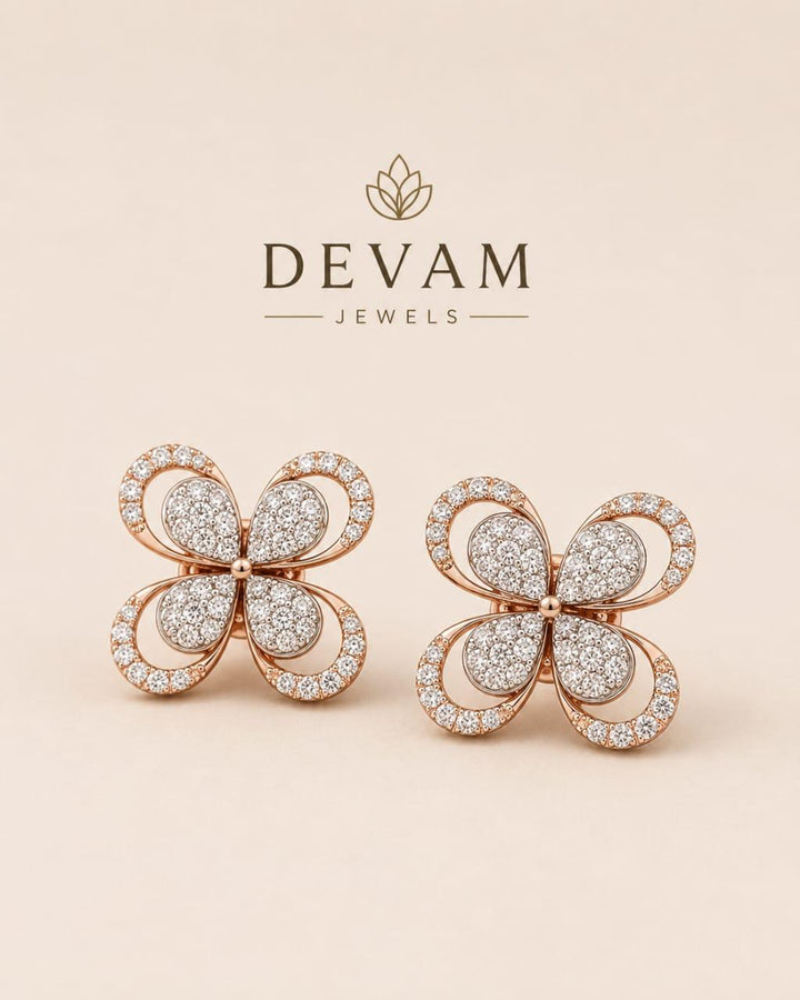 Sparkling Four Petal Flower Design
