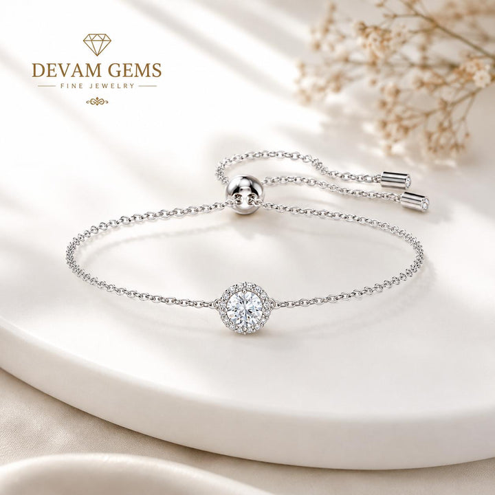 Elegant Round Crystal Adjustable Bracelet for Women