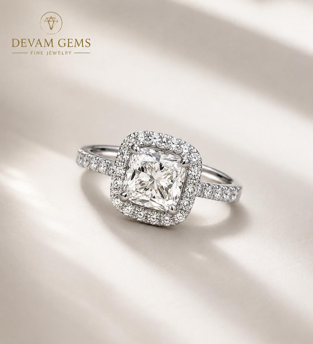Elegant Square CZ Halo Ring for Women | Silver Tone Sparkling Statement Ring