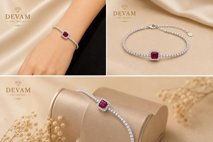 Royal Ruby Halo Tennis Bracelet