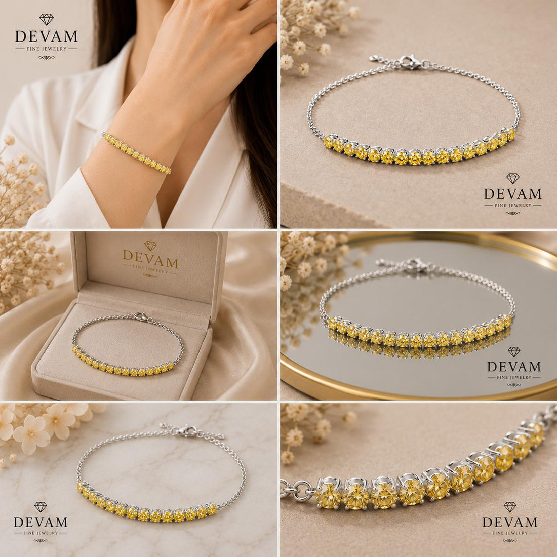 Golden Spark Tennis Bracelet