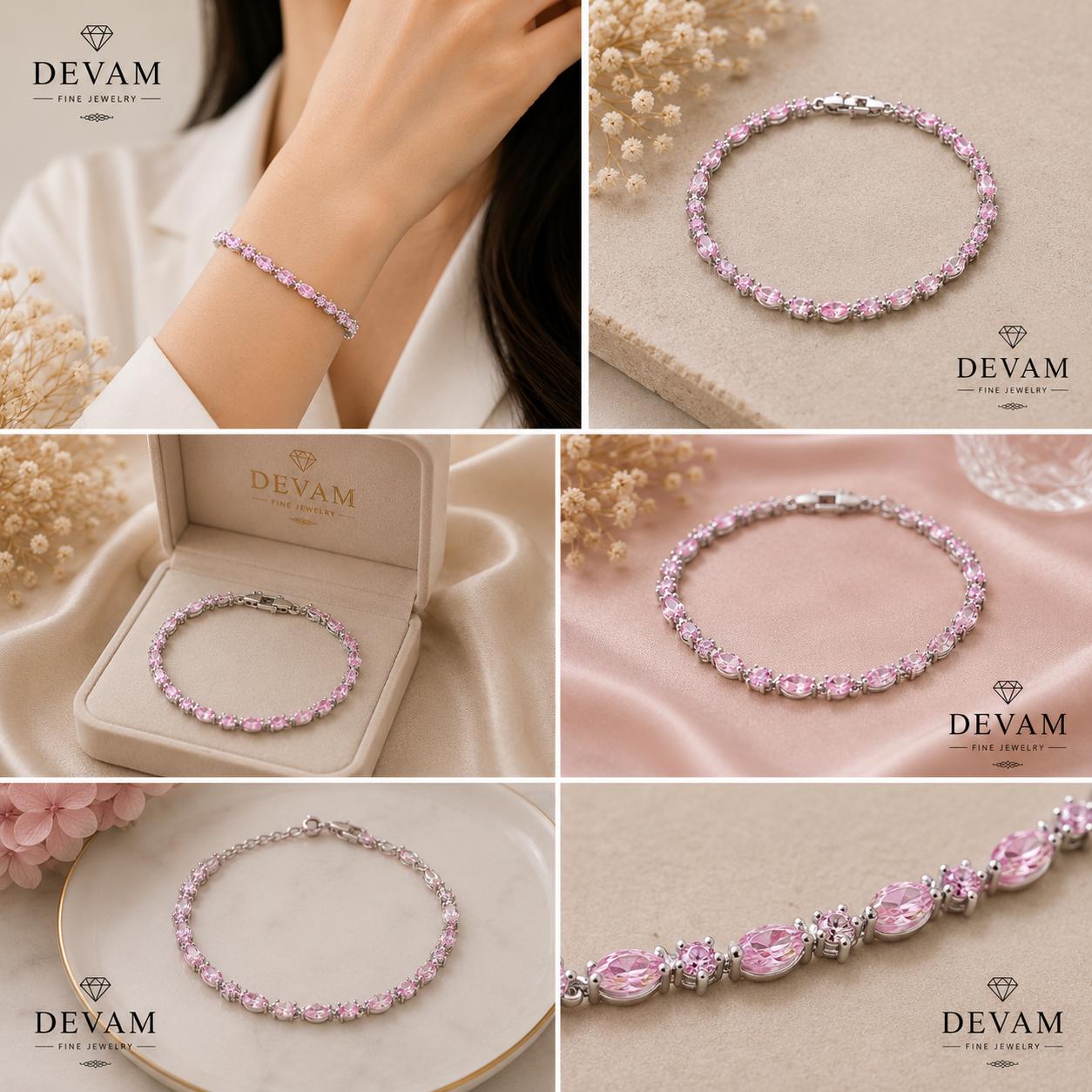 Blush Marquise Tennis Bracelet